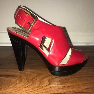 Michael Kors Red Patent Platform Sandal